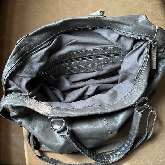 Cowboys bag grey leather messenger shoulder bag short handles work mailer unisex - Picture 16 of 16